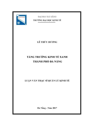 Luận văn tăng trưởng kinh tế xanh thành phố đà nẵng