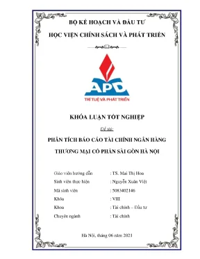 Luận văn phân tích báo cáo tài chính ngân hàng thương mại cổ phần sài gòn hà nội