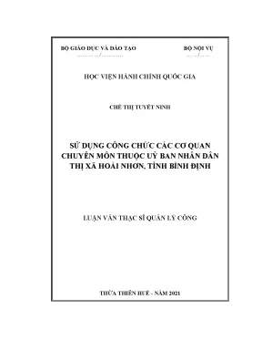 Luận văn sử dụng công chức các cơ quan chuyên môn thuộc ủy ban nhân dân thị xã hoài nhơn tỉnh bình định