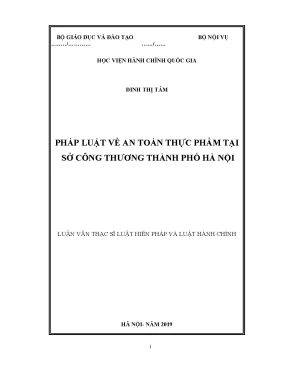 Luận văn pháp luật về an toàn thực phẩm tại sở công thương thành phố hà nội