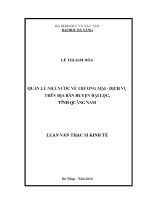 Luận văn quản lý nhà nước về thương mại dịch vụ trên địa bàn huyện đại lộc tỉnh quảng nam