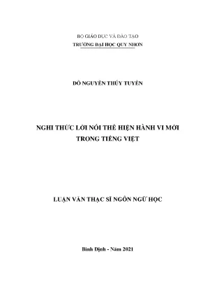 Luận văn nghi thức lời nói thể hiện hành vi mời trong tiếng việt