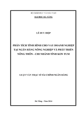 Luận văn phân tích tình hình cho vay doanh nghiệp tại ngân hàng nông nghiệp và phát triển nông thôn chi nhánh tỉnh kon tum