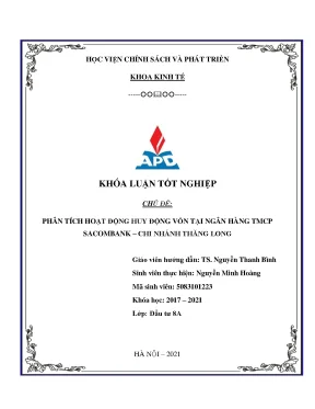 Luận văn phân tích hoạt động huy động vốn tại ngân hàng tmcp sacombank chi nhánh thăng long