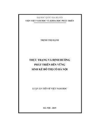 Luận văn thạc sĩ thực trạng và định hướng phát triển bền vững sinh kế đô thị cổ hà nội