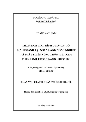 Luận văn phân tích tình hình cho vay hộ kinh doanh tại ngân hàng nnptnt việt nam chi nhánh krông năng buôn hồ