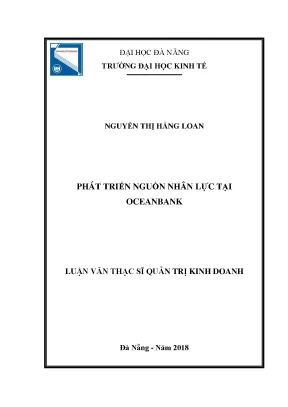 Luận văn phát triển nguồn nhân lực tại oceanbank chi nhánh đà nẵng
