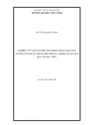 Luận văn thạc sĩ nghiên cứu một số phương pháp nhận dạng đối tượng ứng dụng trong hệ thống camera quan sát bảo vệ mục tiêu