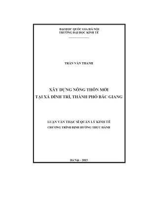 Luận văn thạc sĩ xây dựng nông thôn mới tại xã dĩnh trì thành phố bắc giang