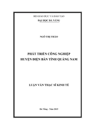 Luận văn phát triển công nghiệp huyện điện bàn tỉnh quảng nam