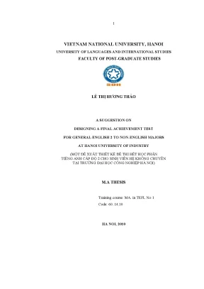 Luận văn thạc sĩ a suggestion on designing a final achievement test for general english 2 to non english majors at hanoi university of industry