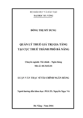 Luận văn quản lý thuế giá trị gia tăng tại cục thuế thành phố đà nẵng