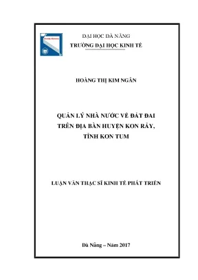 Luận văn quản lý nhà nước về đất đai trên địa bàn huyện kon rẫy tỉnh kon tum
