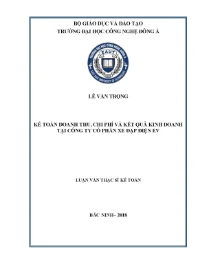 Kế toán doanh thu chi phí và kết quả kinh doanh tại công ty cổ phần xe đạp điện ev