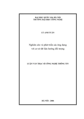 Luận văn thạc sĩ nghiên cứu và phát triển các ứng dụng với cơ sở dữ liệu hướng đối tượng luận văn ths công nghệ thông tin 1 01 10