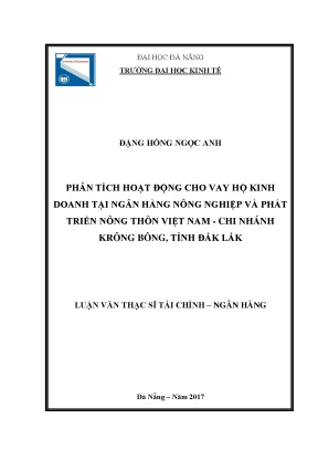 Luận văn phân tích hoạt động cho vay hộ kinh doanh tại ngân hàng nnptnt việt nam chi nhánh krông bông tỉnh đăk lăk
