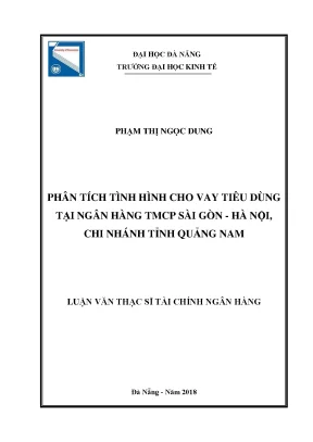 Luận văn phân tích tình hình cho vay tiêu dùng tại ngân hàng tmcp sài gòn hà nội chi nhánh tỉnh quảng nam
