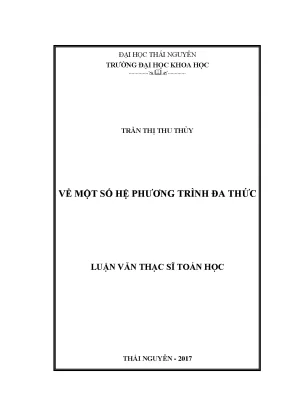Luận văn thạc sĩ về một số hệ phương trình đa thức
