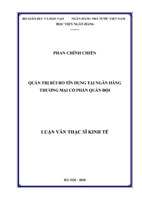 Quản trị rủi ro tín dụng tại ngân hàng thương mại cổ phần quân đội luận văn thạc sỹ kinh tế