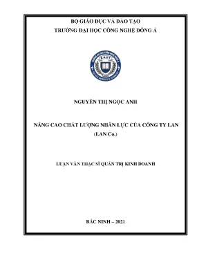 Nâng cao chất lượng nhân lực của công ty lan l a n c o