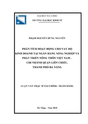 Luận văn phân tích hoạt động cho vay hkd tại ngân hàng nông nghiệp và phát triển nông thôn việt nam chi nhánh quận liên chiểu thành phố đà nẵng