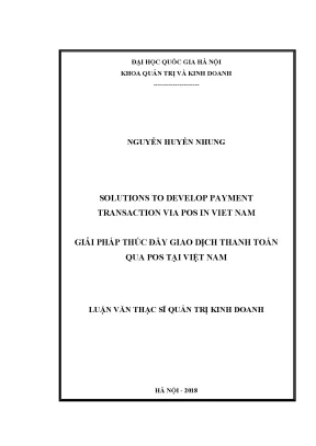Luận văn thạc sĩ solutions to develop payment transaction via pos in viet nam