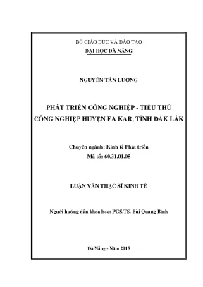 Luận văn phát triển công nghiệp tiểu thủ công nghiệp huyện ea kar tỉnh đắk lắk