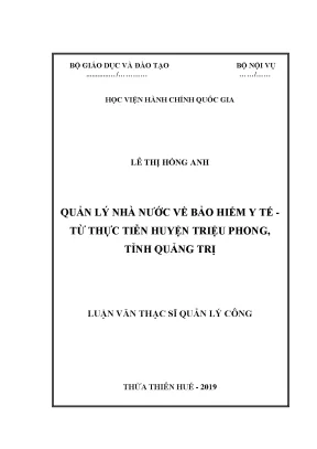 Luận văn quản lý nhà nước về bảo hiểm y tế từ thực tiễn huyện triệu phong tỉnh quảng trị
