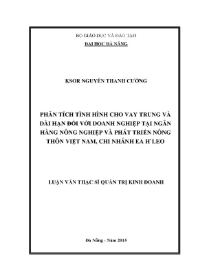 Luận văn phân tích tình hình cho vay trung và dài hạn đối với doanh nghiệp tại ngân hàng nn ptnt việt nam chi nhánh ea hleo