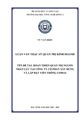 Hoàn thiện quản trị nguồn nhân lực tại công ty cổ phần xây dựng và lắp đặt viễn thông comas 2