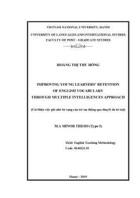 Luận văn thạc sĩ improving young learners retention of english vocabulary through multiple intelligences approach