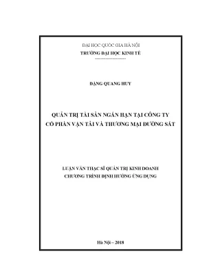 Luận văn thạc sĩ quản trị tài sản ngắn hạn tại công ty cổ phần vận tải và thương mại đường sắt