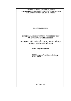 Luận văn thạc sĩ teachers and inspectors perceptions of an effective english lesson m a thesis linguistics 60 14 10