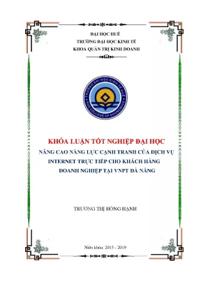 Nâng cao năng lực cạnh tranh của dịch vụ internet trực tiếp cho khách hàng doanh nghiệp tại vnpt đà nẵng