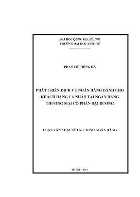 Luận văn thạc sĩ phát triển dịch vụ ngân hàng dành cho khách hàng cá nhân tại ngân hàng thương mại cổ phần đại dương