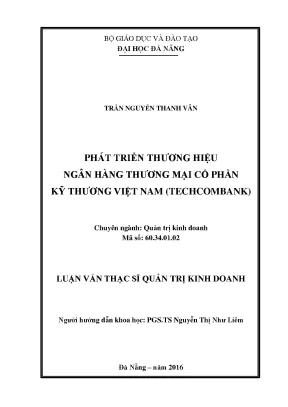 Luận văn phát triển thương hiệu ngân hàng tmcp kỹ thương việt nam techcombank
