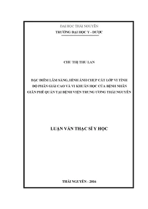 Đặc điểm lâm sàng hình ảnh chụp cắt lớp vi tính độ phân giải cao và vi khuẩn học của bệnh nhân giãn phế quản tại bệnh viện trung ương thái nguyên