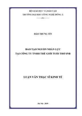 Đào tạo nguồn nhân lực tại công ty tnhh thế giới tuổi thơ snb