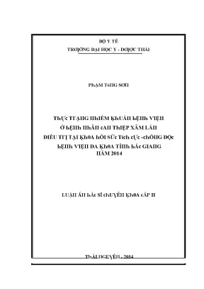 Luận văn thực trạng nhiễm khuẩn bệnh viện ở bệnh nhân can thiệp xâm lấn điều trị tại khoa hồi sức tích cực chống độc bệnh viện đa khoa tỉnh bắc giang năm 2014