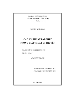 Luận văn thạc sĩ các kỹ thuật lai ghép trong giải thuật di truyền