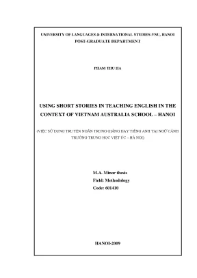 Luận văn thạc sĩ using short stories in teaching english in the context of vietnam australia school hanoi