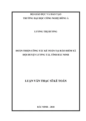 Hoàn thiện công tác kế toán tại bảo hiểm xã hội huyện lương tài tỉnh bắc ninh