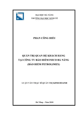 Luận văn quản trị quan hệ khách hàng tại công ty bảo hiểm pjico đà nẵng petrolimex