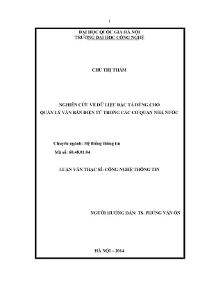 Luận văn thạc sĩ nghiên cứu về dữ liệu đặc tả dùng cho quản lý văn bản điện tử trong các cơ quan nhà nước 04
