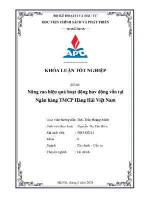 Luận văn nâng cao hiệu quả hoạt động huy động vốn tại ngân hàng tmcp hàng hải việt nam