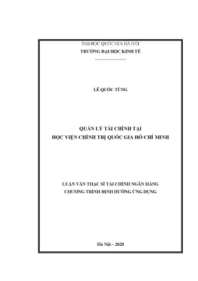 Luận văn thạc sĩ quản lý tài chính tại học viện chính trị quốc gia hồ chí minh