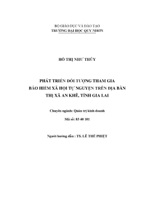 Luận văn phát triển đối tượng tham gia bảo hiểm xã hội tự nguyện trên địa bàn thị xã an khê tỉnh gia lai