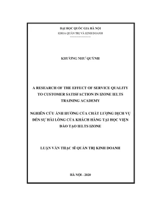 Luận văn thạc sĩ a research of the effect of service quality to customer satisfaction in izone ielts training academy