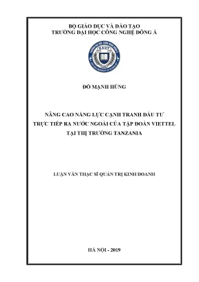 Nâng cao năng lực cạnh tranh đầu tư trực tiếp ra nước ngoài của tập đoàn viettel tại thị trường tanzania