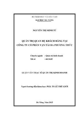 Luận văn quản trị quan hệ khách hàng tại công ty cổ phần vận tải đa phương thức